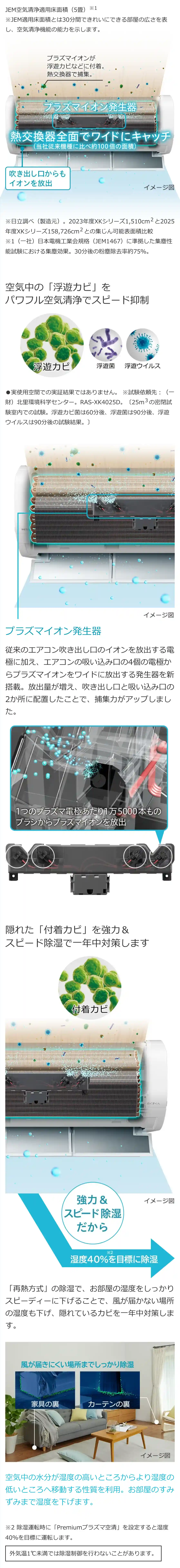 日立エアコンXKシリーズの機能・Premiumプラズマ空清