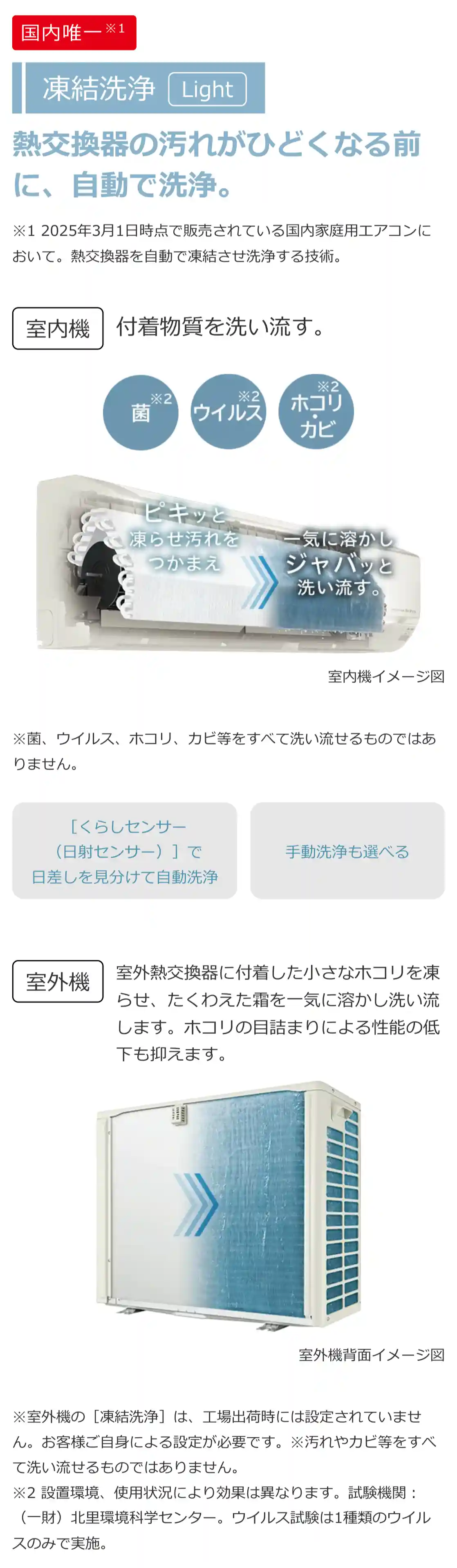 日立エアコンDシリーズの機能・凍結洗浄